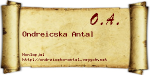 Ondreicska Antal névjegykártya